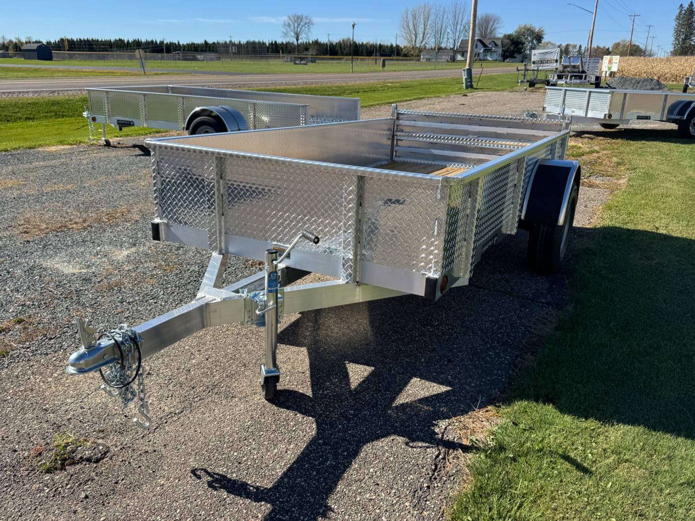 2027 Trophy 5x10 Aluminum Trailer, Diamond Plate Sides, Single Axle, Stacked Ramp, photo 1