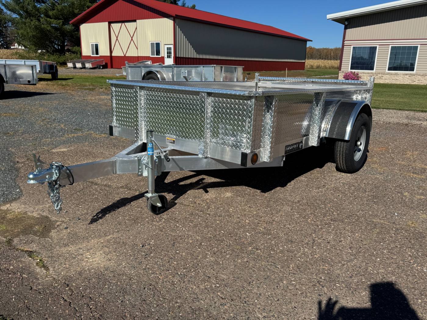 2027 Trophy 5x8 Aluminum Trailer, Diamond Plate Sides, Single Axle, Stacked Ramp, photo 1