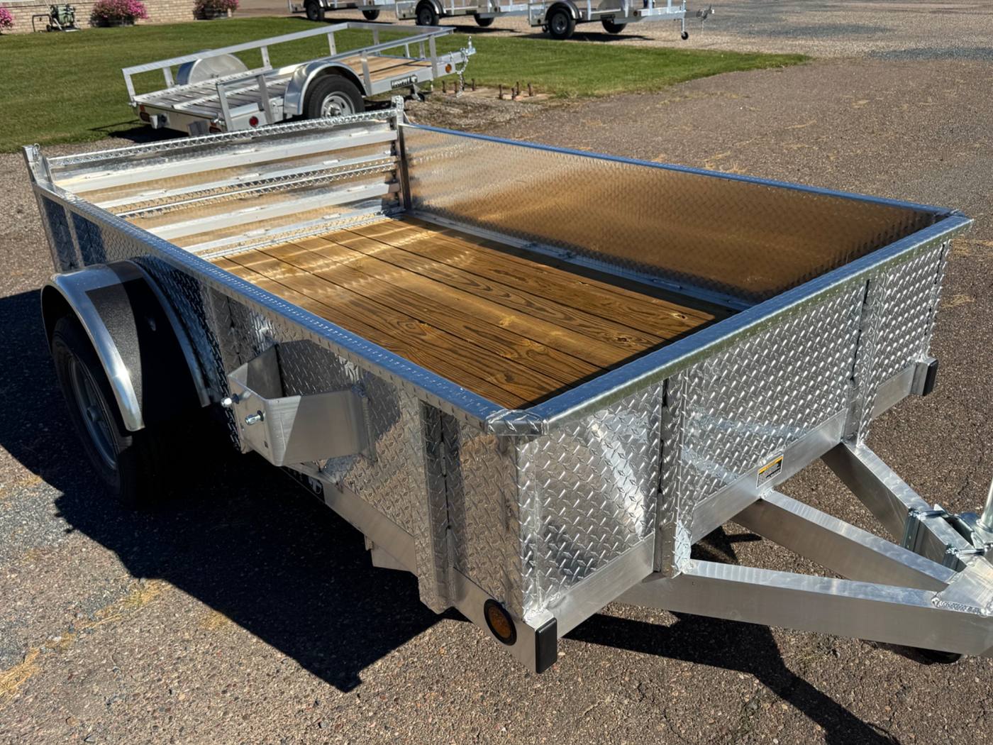2027 Trophy 5x8 Aluminum Trailer, Diamond Plate Sides, Single Axle, Stacked Ramp, photo 6