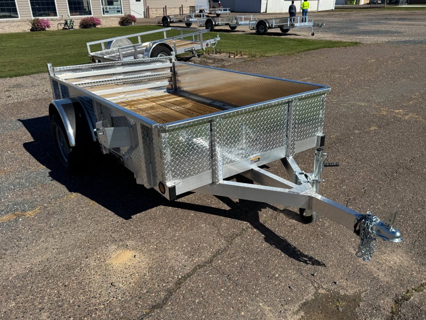2027 Trophy 5x8 Aluminum Trailer, Diamond Plate Sides, Single Axle, Stacked Ramp, photo 8