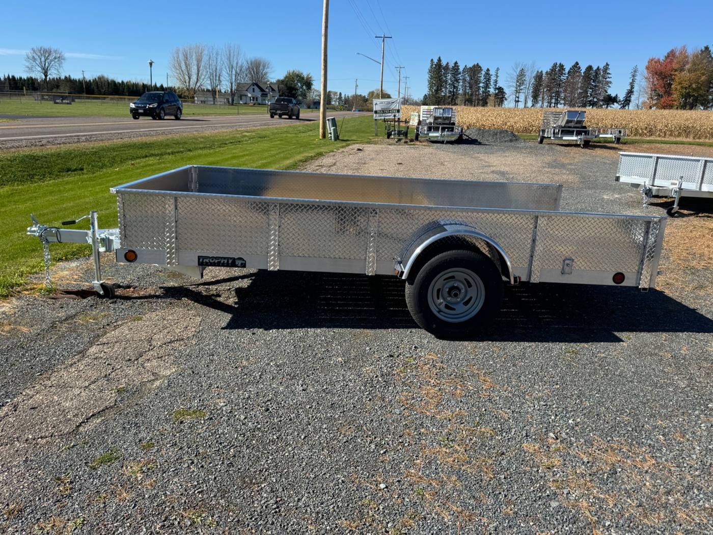 2027 Trophy 6.5x12 Aluminum Trailer, Diamond Plate Sides, Single Axle, Tip-In Ramp, photo 2